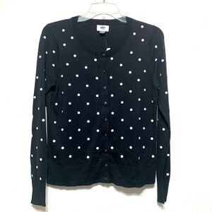 NWT Old Navy Black & White Cardigan Button Up Lightweight Knit Sweater size S
